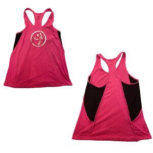 Zumba Wear Pink and Black Tank Top | Size Medium